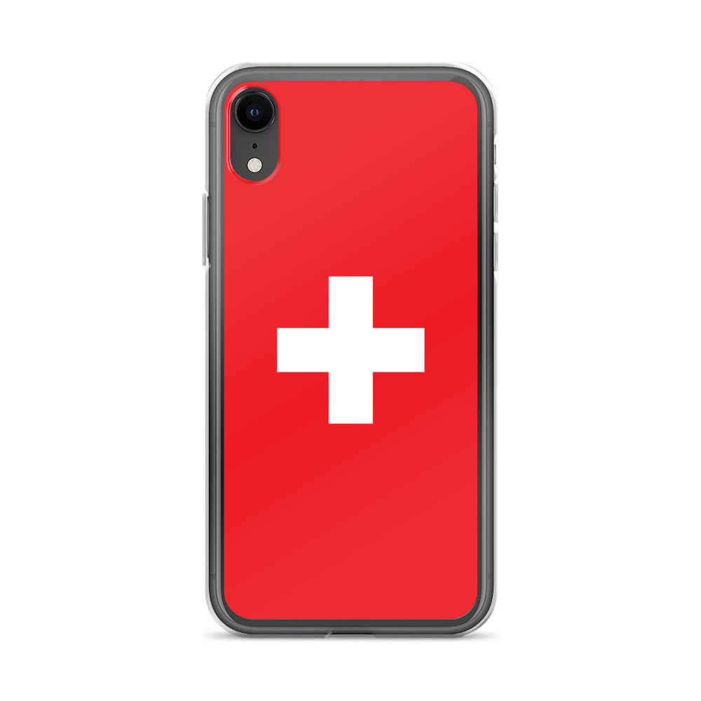 Coque transparente drapeau suisse pour iPhone®