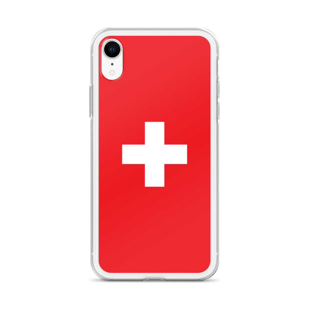 Coque transparente drapeau suisse pour iPhone®