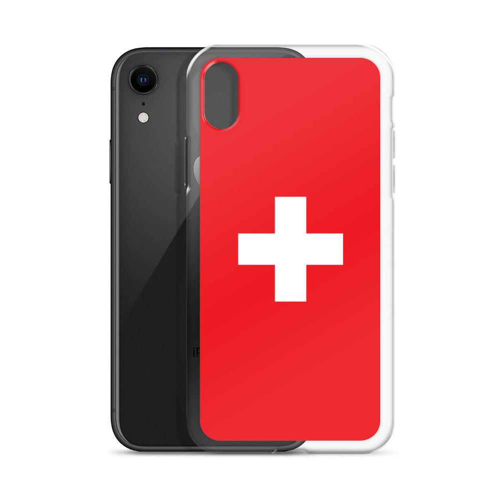 Coque transparente drapeau suisse pour iPhone®