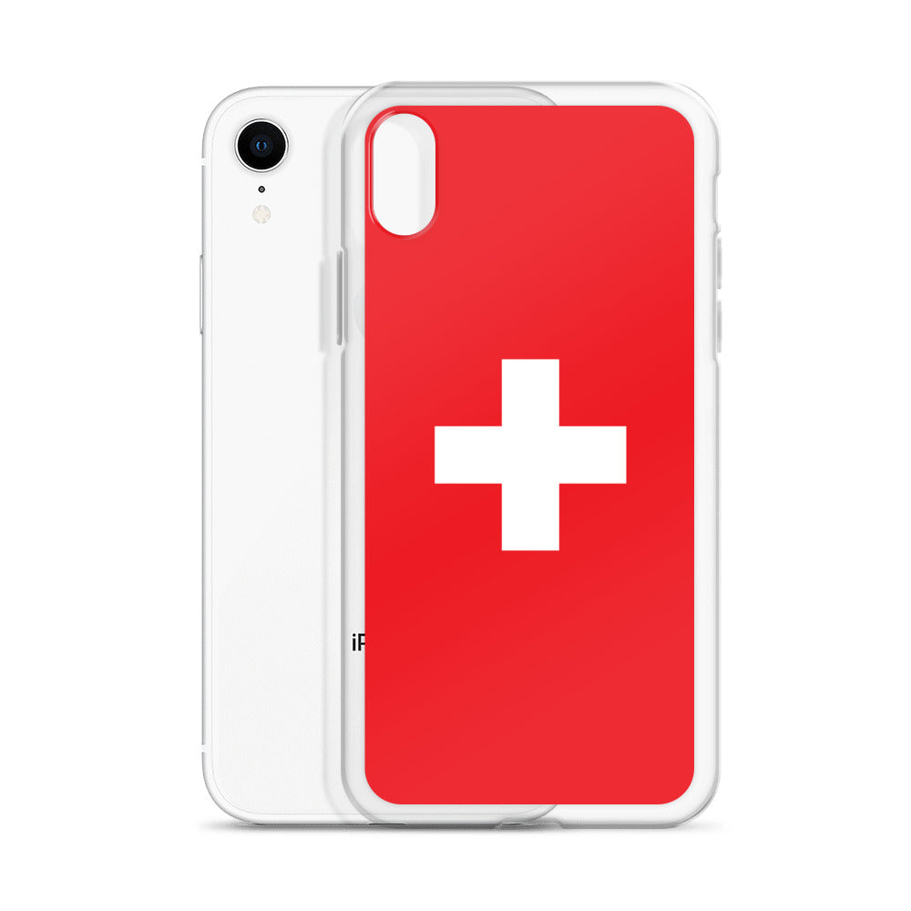 Coque transparente drapeau suisse pour iPhone®