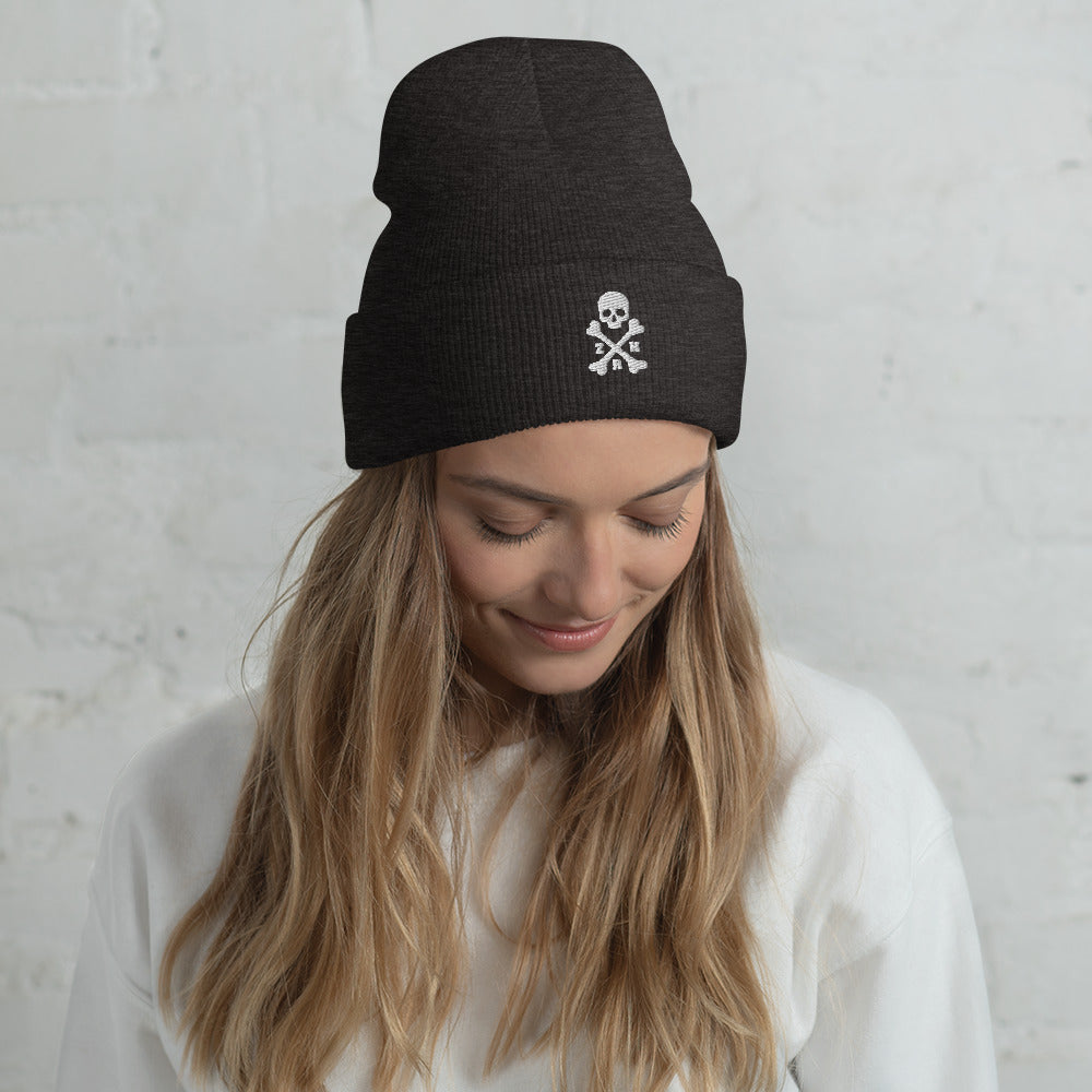 ZRH Skull and Crossbones Cuffed Beanie