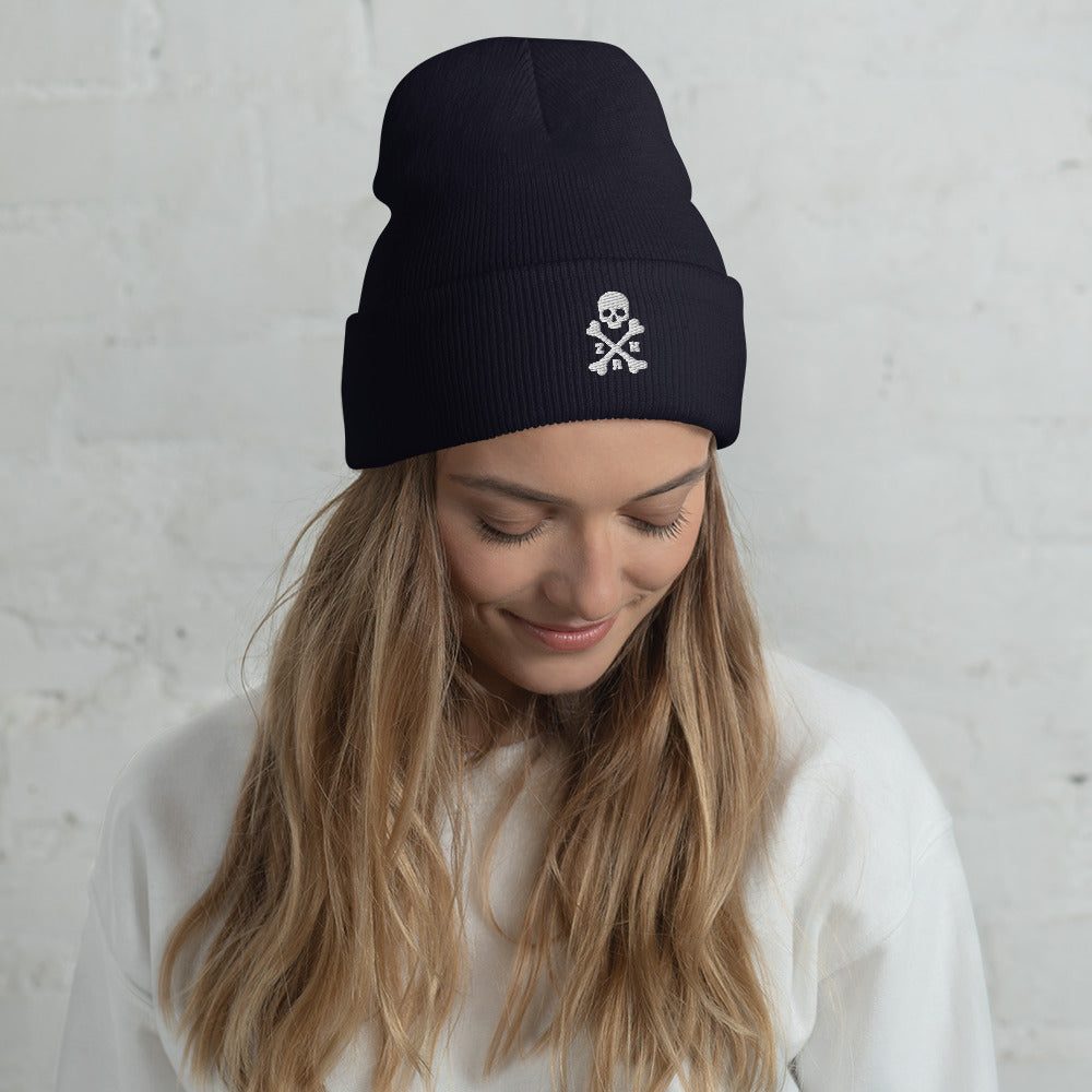 ZRH Skull and Crossbones Cuffed Beanie