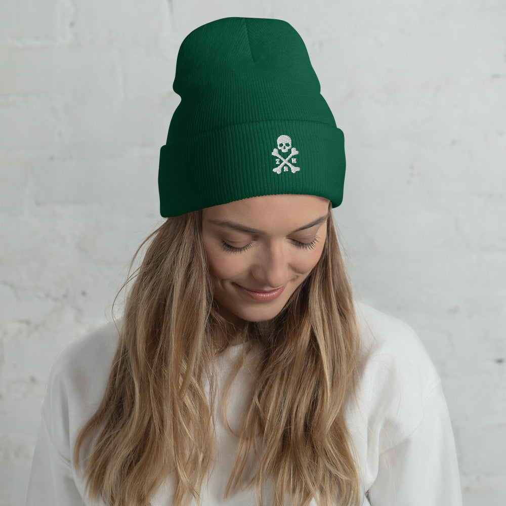 ZRH Skull and Crossbones Cuffed Beanie