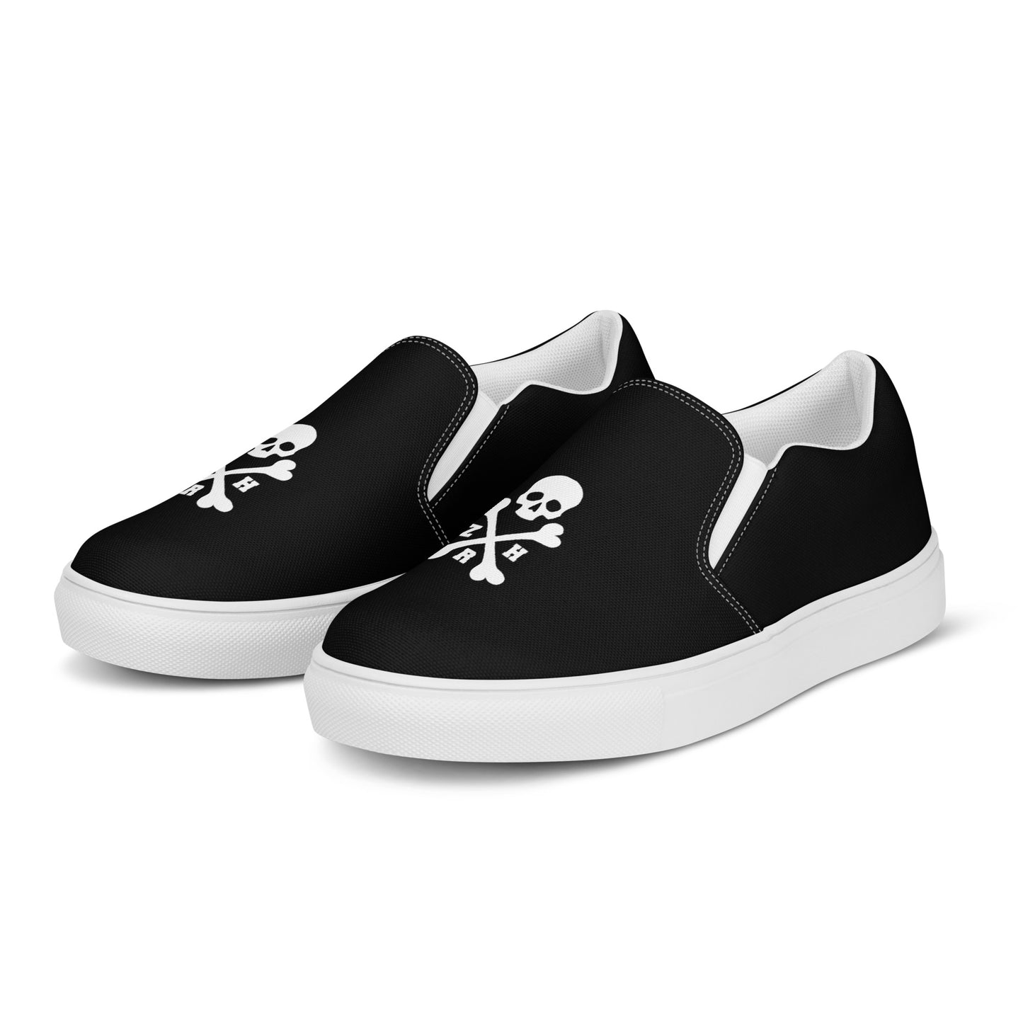 Men’s ZRH skull and crossbones slip-on canvas shoes