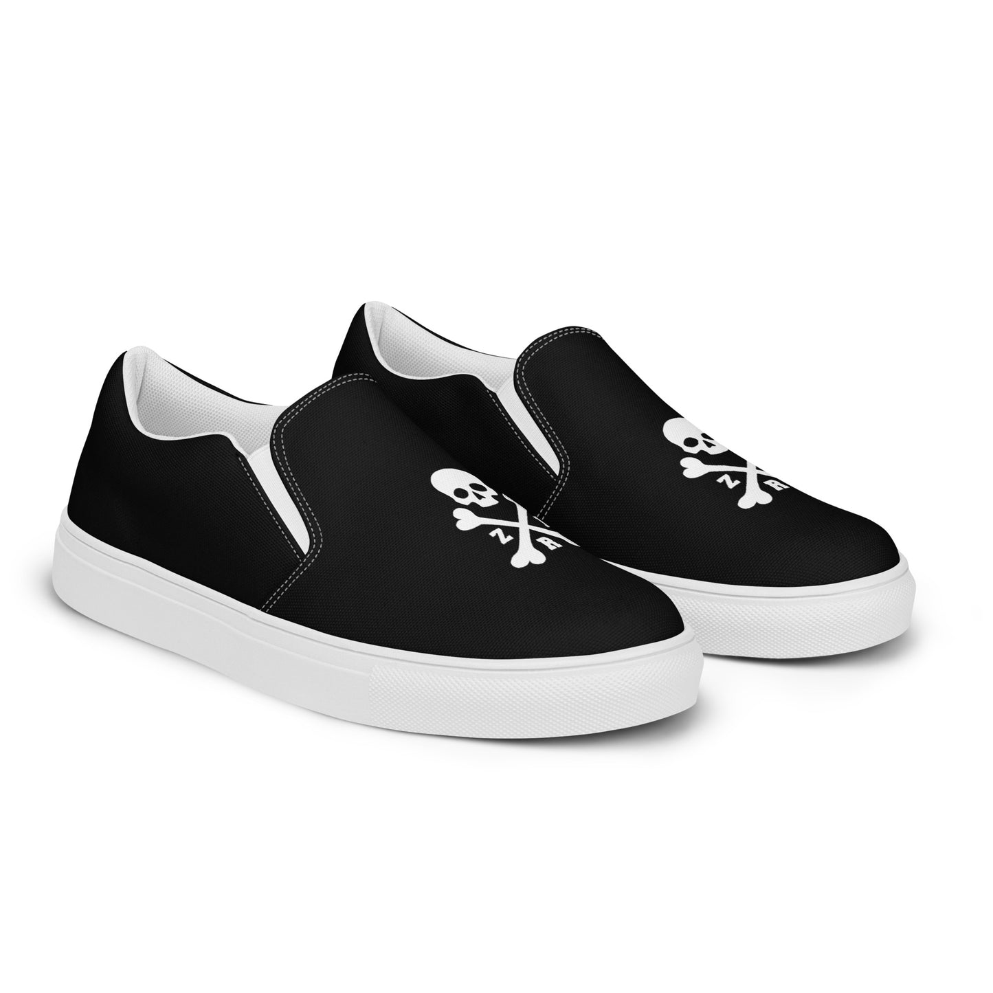 Men’s ZRH skull and crossbones slip-on canvas shoes