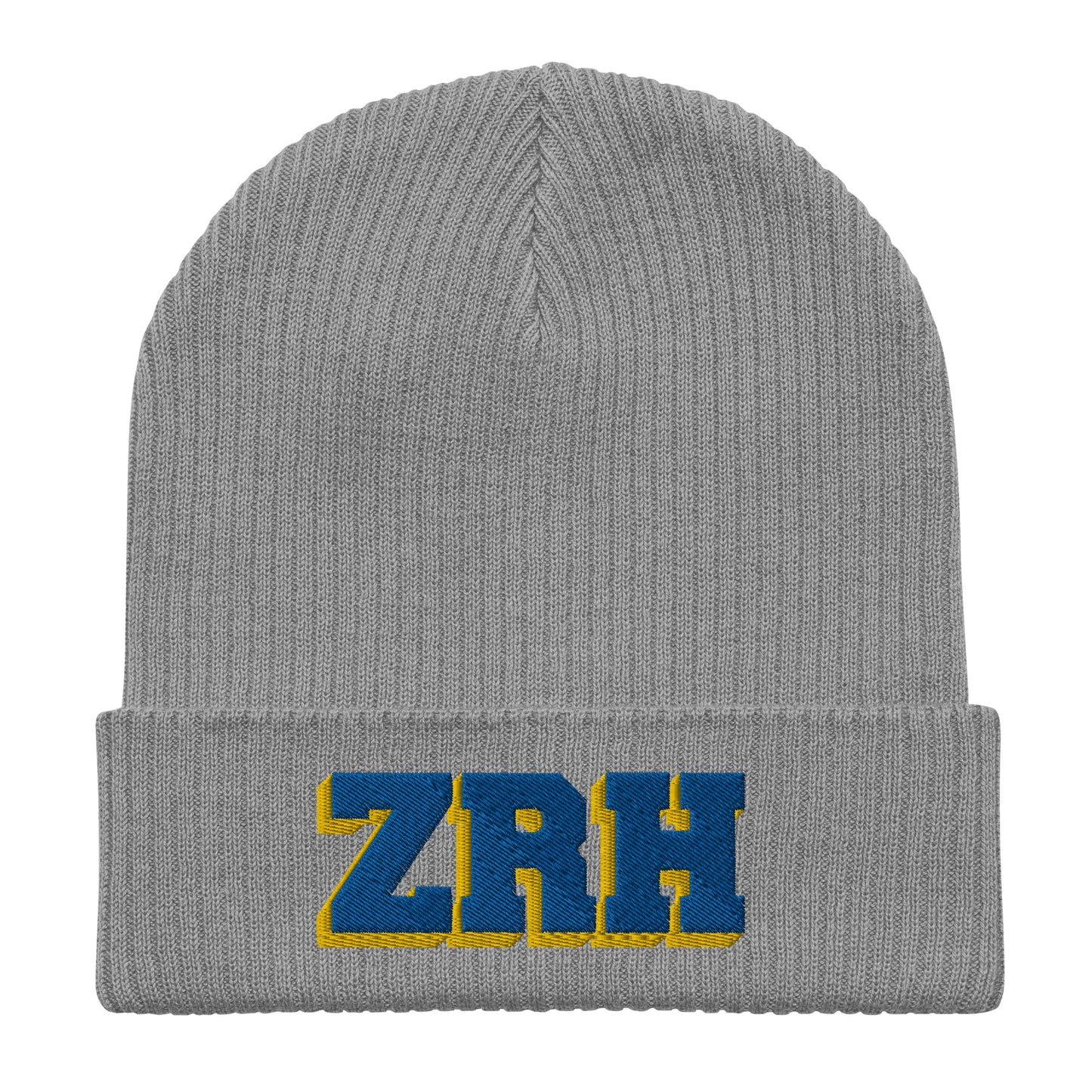 ZRH yellow and gold ribbed beanie