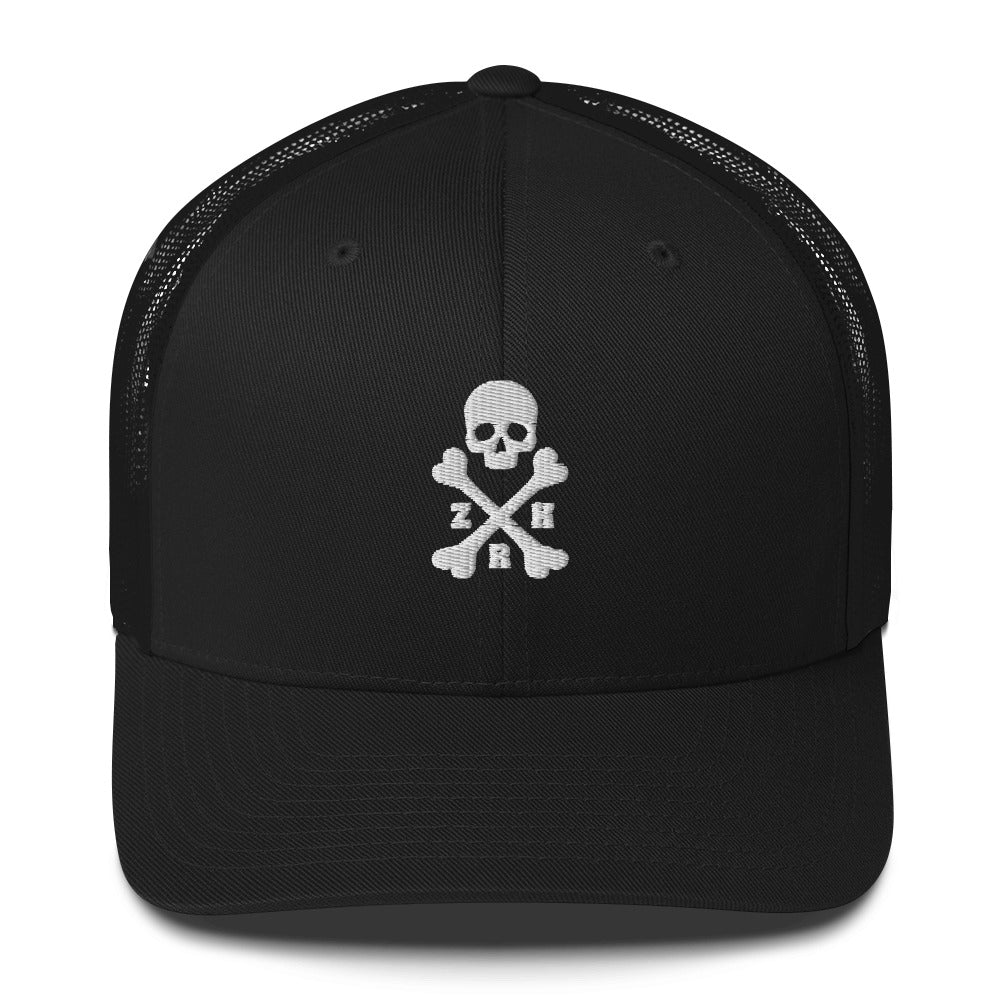 ZRH Trucker-Kappe mit Totenkopf und gekreuzten Knochen