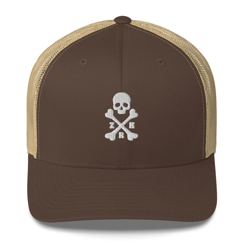 ZRH Trucker-Kappe mit Totenkopf und gekreuzten Knochen