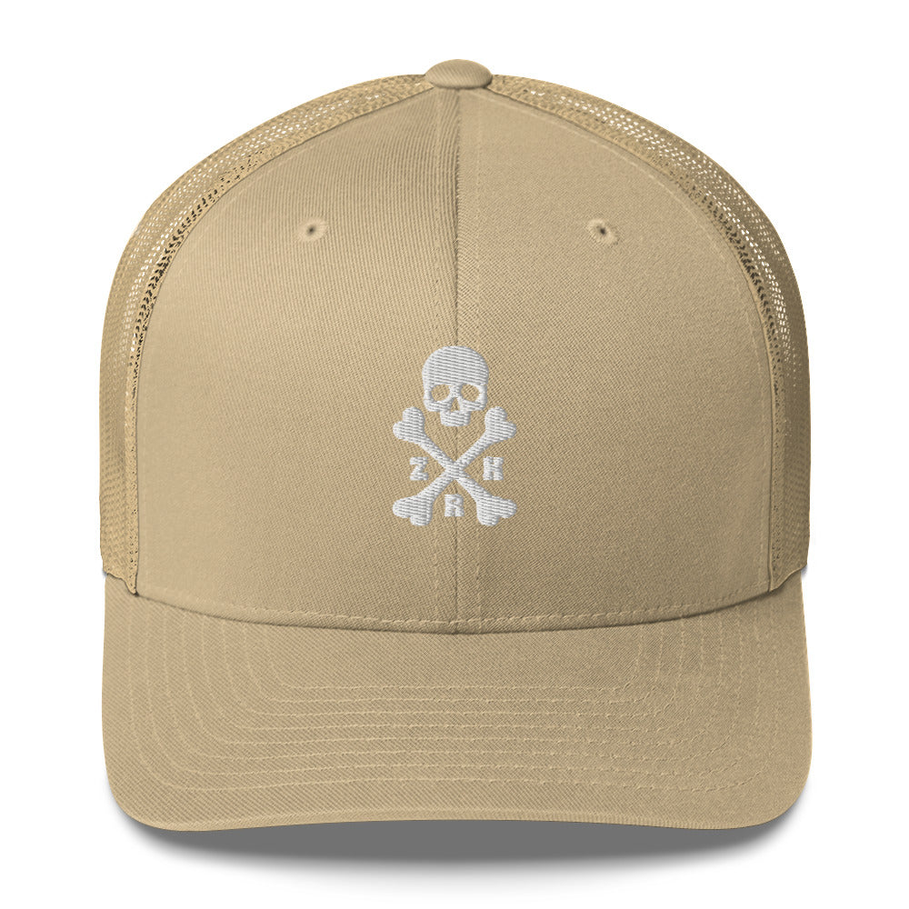 ZRH Trucker-Kappe mit Totenkopf und gekreuzten Knochen