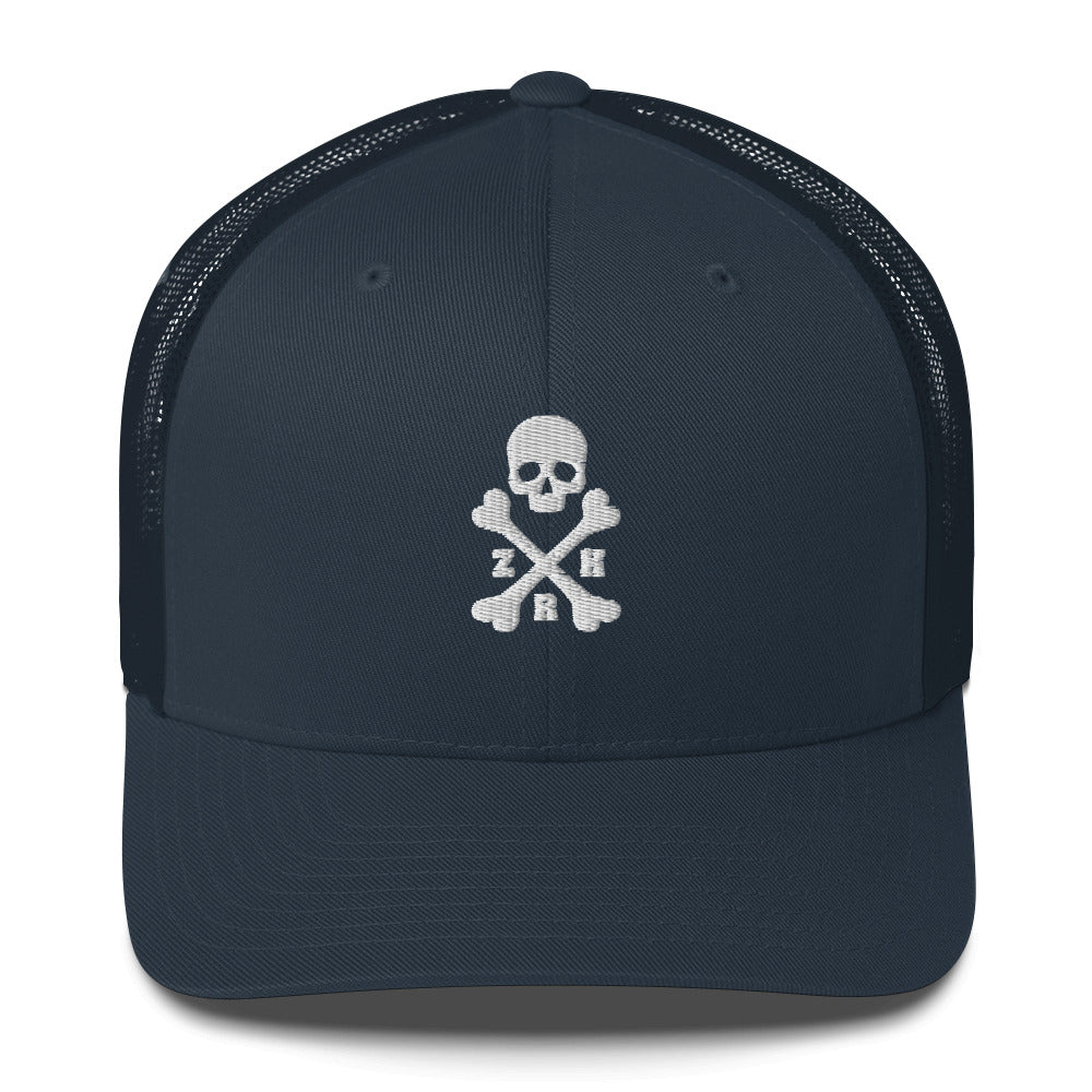 ZRH Trucker-Kappe mit Totenkopf und gekreuzten Knochen