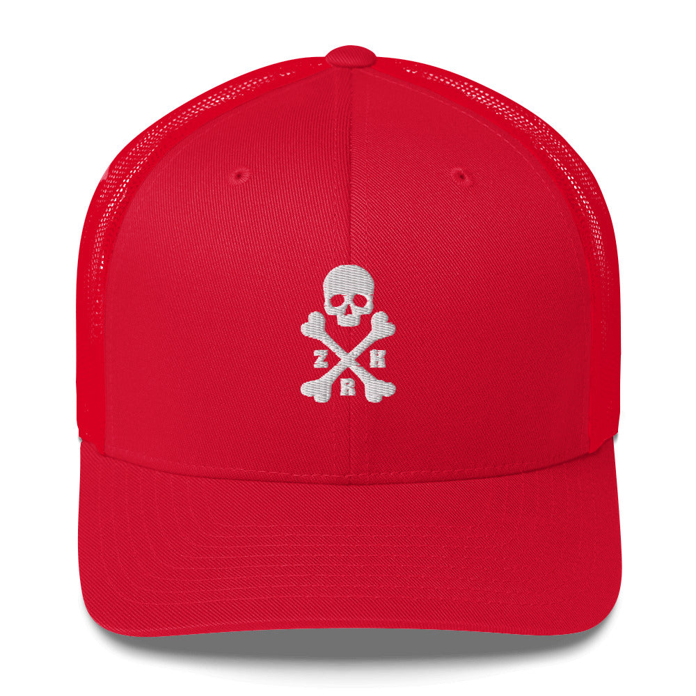 ZRH Trucker-Kappe mit Totenkopf und gekreuzten Knochen