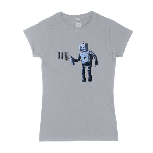 Graffiti-Roboter-T-Shirt für Damen