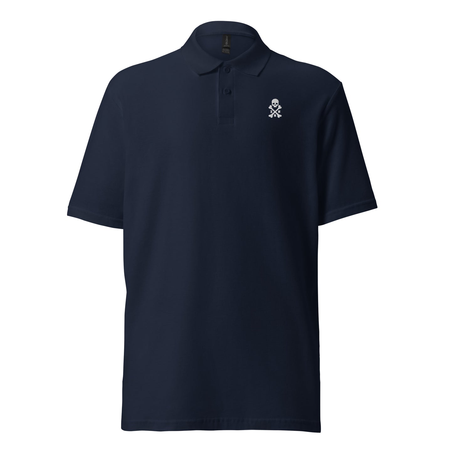 ZRH Totenkopf und gekreuzte Knochen Unisex Poloshirt