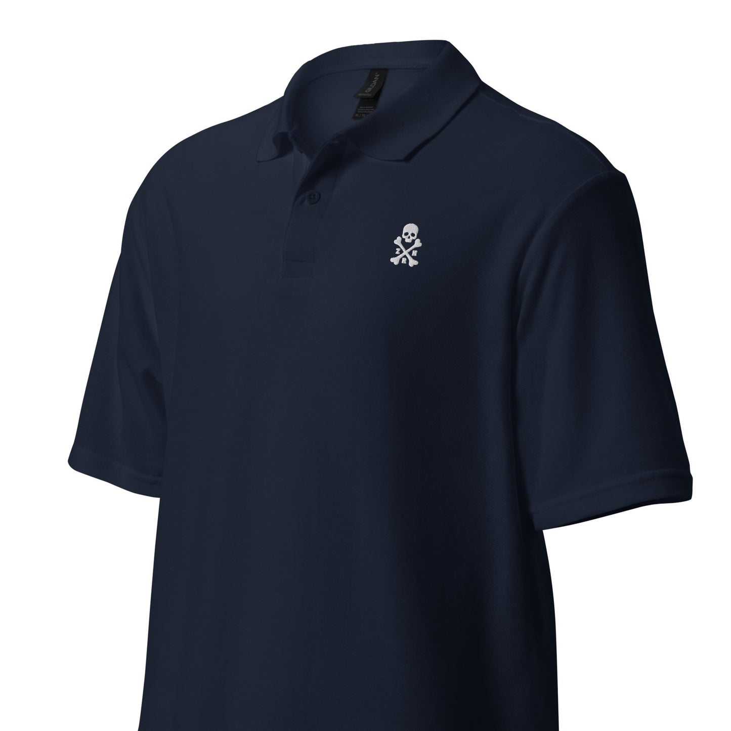 ZRH Totenkopf und gekreuzte Knochen Unisex Poloshirt