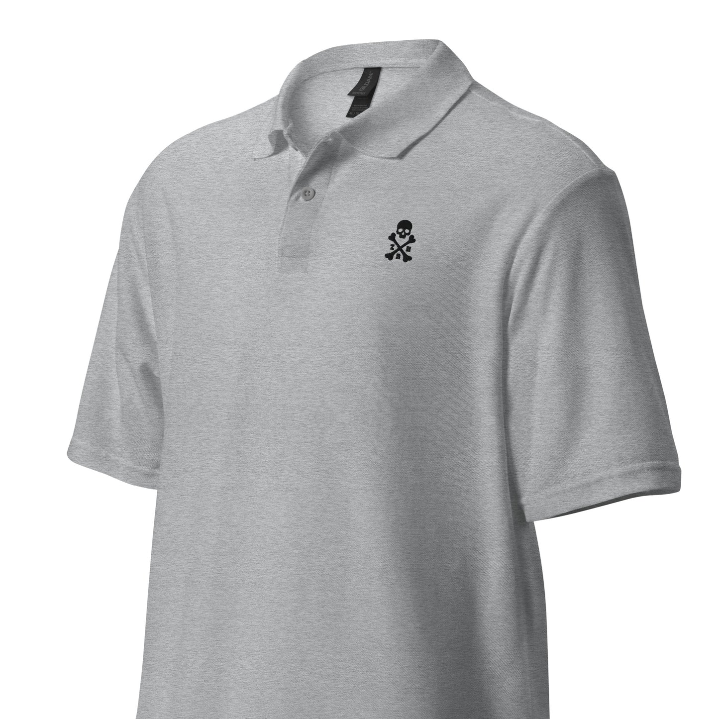 ZRH Totenkopf und gekreuzte Knochen Unisex Poloshirt