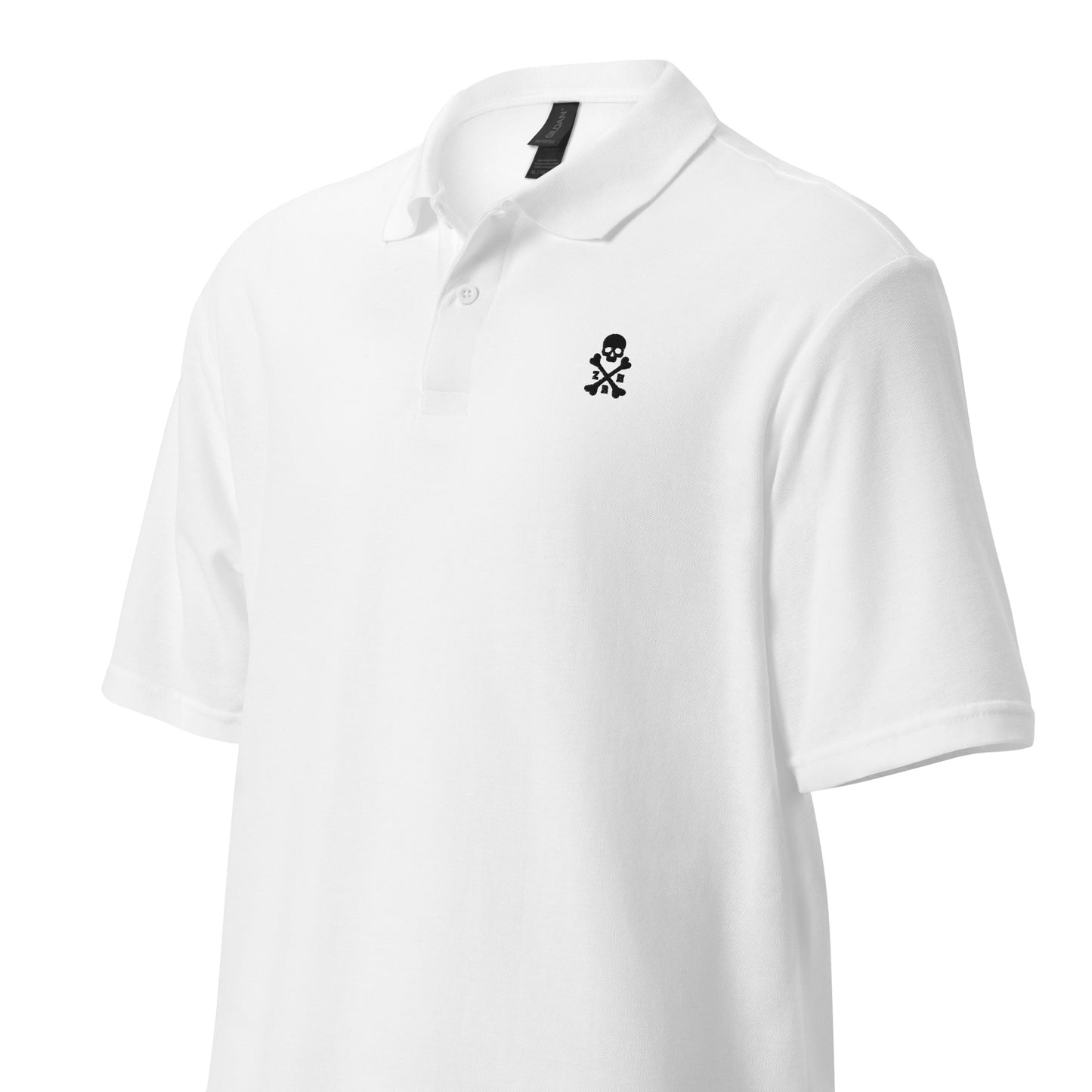 ZRH Totenkopf und gekreuzte Knochen Unisex Poloshirt