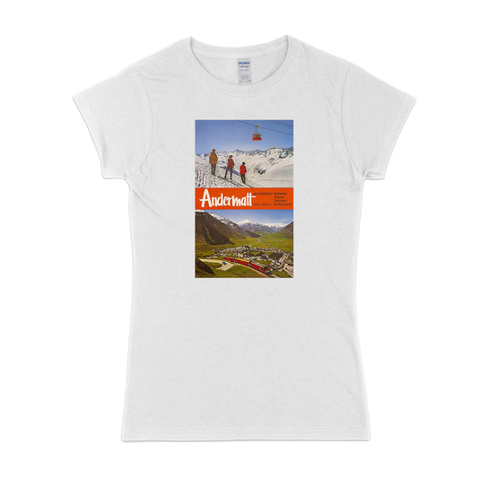 T-shirt Femme Retro ski - Andermatt