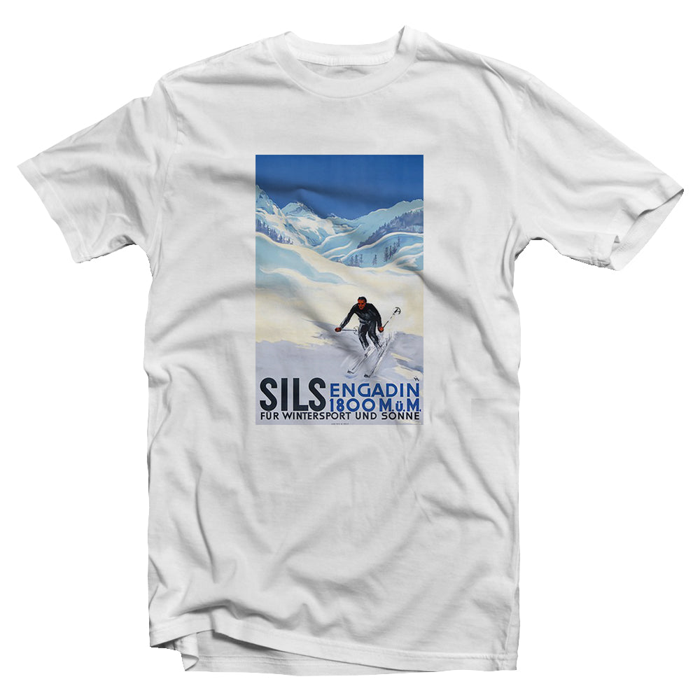 Retro Ski - T-Shirt Sils Engadin