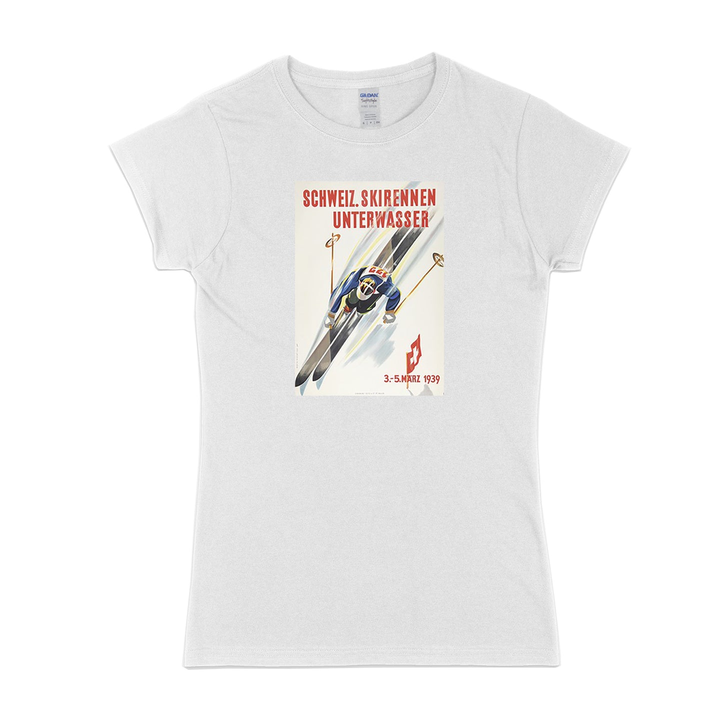 Womens Retro ski - Unterwasser t-shirt