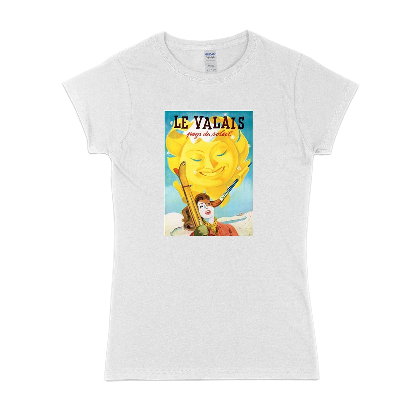 Womens Retro ski - Valais t-shirt