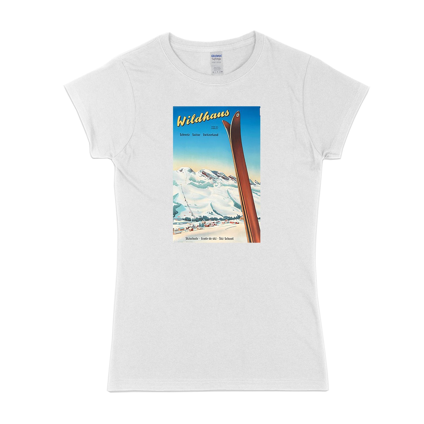 Womens Retro ski - Wildhaus t-shirt