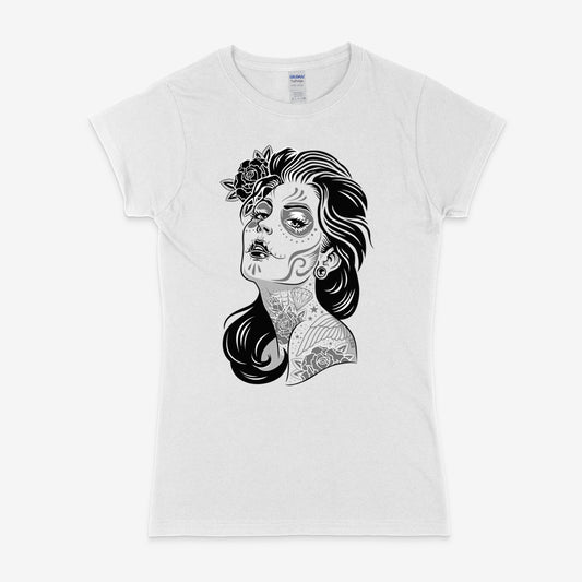 Women's Halloween Day of the Dead senorita short sleeve t-shirt - zürich-clothing-company